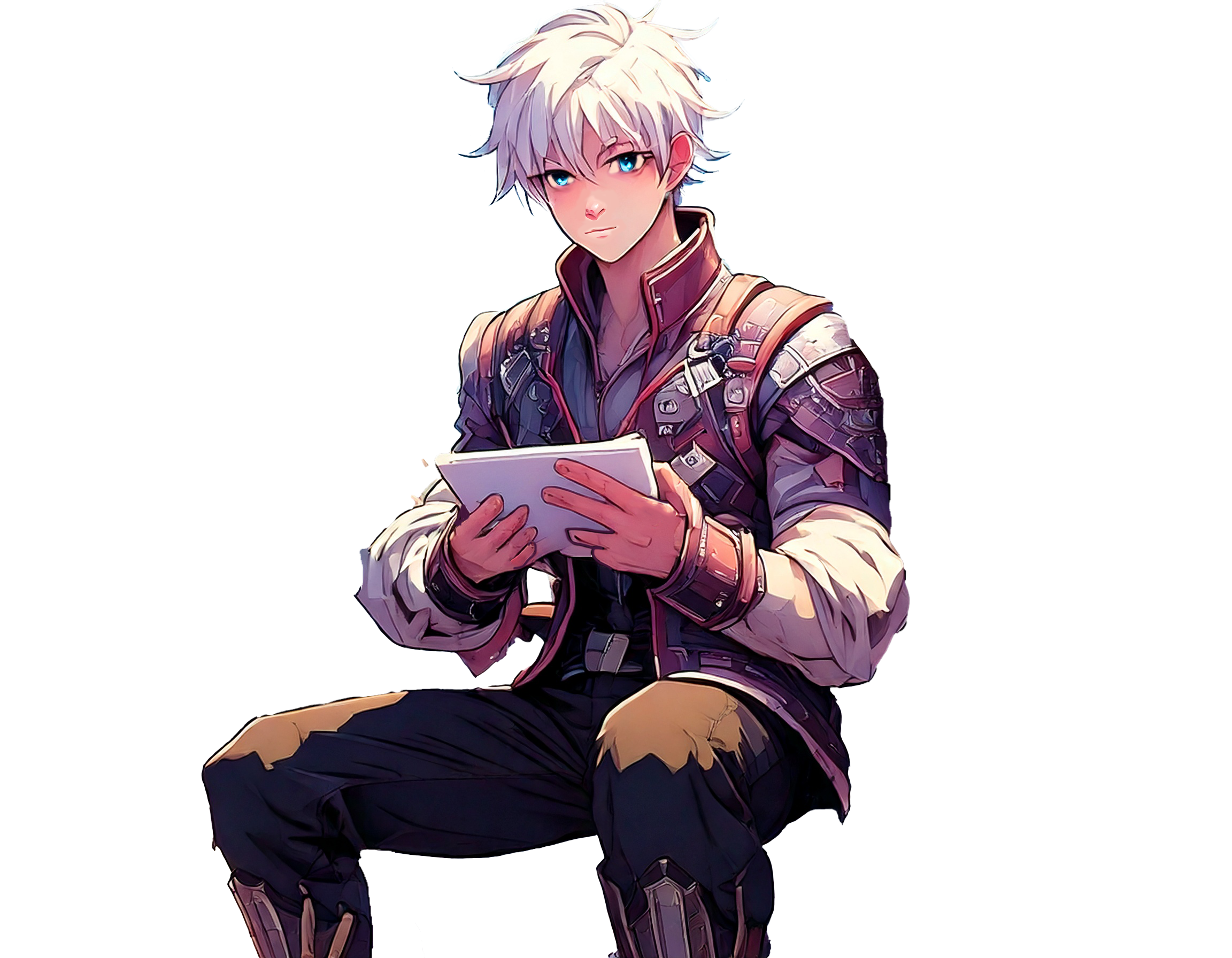 personnage assis 
